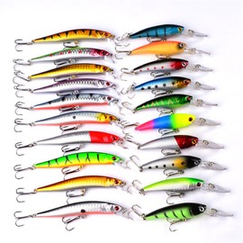 CHAWHO Artificial Bait Set - 20 Pieces Fishing Bait Set with Hook Accessory Set, Fishing Lure Set #002