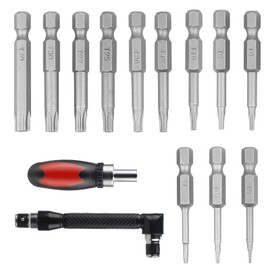 CPROSP Torx Screwdriver Set 50 mm Long, Long Torx Bit with 2 Torx Screwdrivers, T5,T6,T7,T8,T9,T10,T15,T20,T25,T27,T30,T40,S2 Steel, Star Head