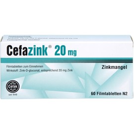 CEFAZINK 20 mg film-coated tablets, pack of 60