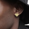 14k Gold Rough Textured Cookie Heart Shape Nugget Stud Earrings