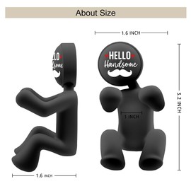 AGMDESIGN Hello Handsome Silicone Razor Holder, Funny Bathroom Decor for Razors, Cool Gadgets Leg Razor Holder for Inside Shower, Valentine’s Day Birthday Gifts for Men Boyfriend Husband Dad Brother