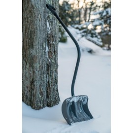 Suncast 18-inch Snow Shovel and Pusher Combo with Ergonomic Shaped Handle, Ideal for Driveways, Walkways, and Sidewalks, 52-inch Total Length, Black
