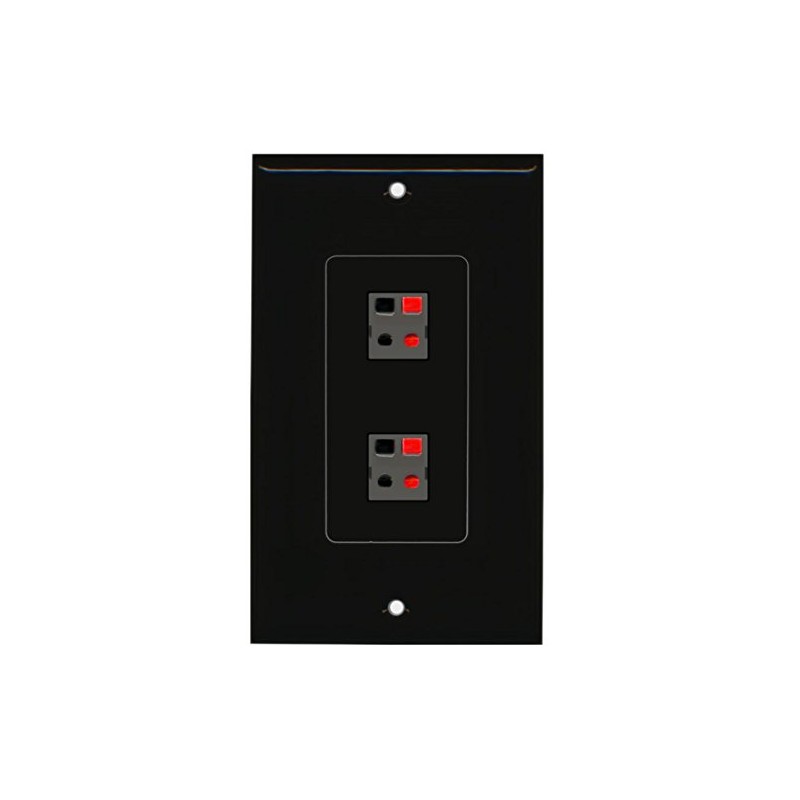 RiteAV - 2 Port Speaker Decorative Wall Plate - Black