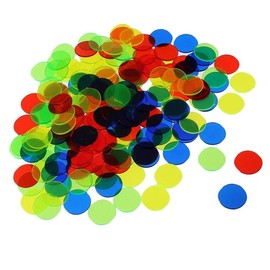 100 Pieces Transparent Color Counters Counting Bingo Chips - Color: Blue