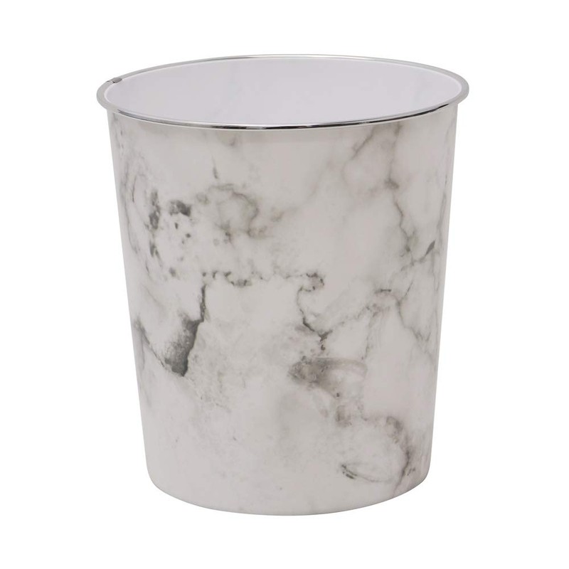 JVL Small Marble Waste Paper Bin, Set of 2