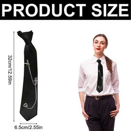 Hyxodjy Women's JK Uniform Tie Adjustable Tie Black Tie Women's Long Tie Adjustable Uniform Ties for Graduations, Business, Weddings, Cosplay, black