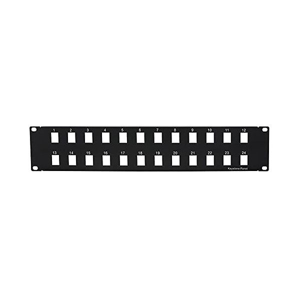 Beszin Blank Patch Panel for Keystone Jack Cat.5E, Cat.6 (24
