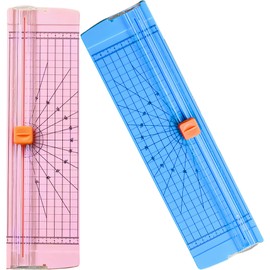 2pcs Mini Paper Cutter, Portable Cutter Trimmer A4, Small Guillotine Scrapbooking Tool for Label Card Craft Papers and Photos A5 Standard Cutting