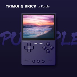 Trimui Brick Retro Game Console 3.2-Inches 1024x768 IPS Screen Built-in 64G TF Card Video Gaming Consoles 3000mAh Lithium Battery Supports Multiple Simulators Casual Game Console(Purple)