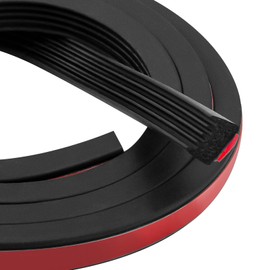 326A0004 Tonneau Cover Bulkhead Seal 3/5 in x 65 in, Truck Bed Cover Seal, Self-Adhesive EPDM Ribbed Foam Rubber Weather Stripping for RV, Boat, Auto, Truck, Marine, Garage Door (Black)