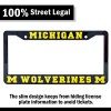 EliteAuto3K Michigan Wolverines License Plate Frame Cover – Black &