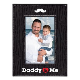 GROWTHMAGIC First Fathers Day Frame - Fathers Day Picture Frame 4x6 Photo Insert Wood Lovely Daddy and Me Picture Frame Happy Fathers Day Frame
