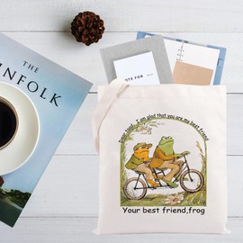 CMNIM Frog Toad Tote Bag Frog Gift Toad Storybook Gift AL Gift I Am Glad That You Are My Best Friend Grocery Shopping Bag (Frog Toad TB)