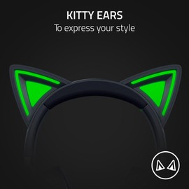 Razer Kraken Kitty V2 - Wired RGB Headset with Kitty Ears (Stream Reactive Lighting, HyperClear Cardioid Mic, TriForce 40 mm Drivers, 7.1 Surround Sound) Black
