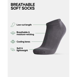 DANISH ENDURANCE Bamboo Trainer Socks, Anti-Blister & Breathable Ankle Socks, for Men & Women, Unisex, 6 Pack, Multicolour (2 x Black, 2 x White, 2 x Grey), 9-12