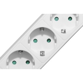 Meister 7430840 6-Way Power Strip with Additional Plug - 2 m Cable - White - IP20 Indoor - Switch/Power Split/Plug Strip with Surge Protection/Multiple Socket/Tido 6-Way