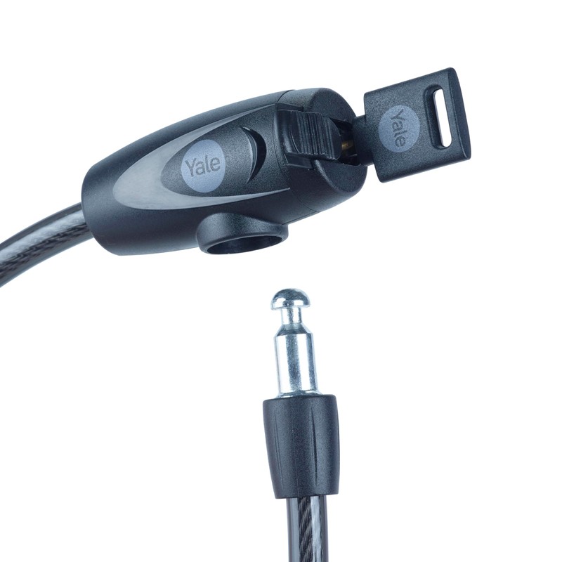 Yale YCK0/10/60/2 Essential Security Keyed Cable Lock 10mm Bicycle, Black,
