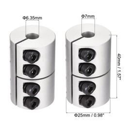 uxcell 2pcs 6.35mm to 7mm Shaft Coupling 25mmx40mm Coupler Aluminum Alloy Joint Motor for 3D Printer CNC Machine DIY Encoder