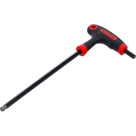 BGS Diy 7882-8 | T-Handle L-Type Wrench | internal Hexagon / internal Hexagon with Ball Head | 8 mm, Black/Red