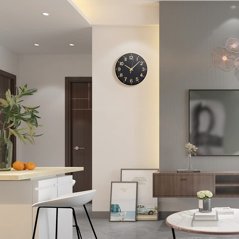 HZDHCLH Wall Clock 12 Inch Silent Non Ticking Clock for