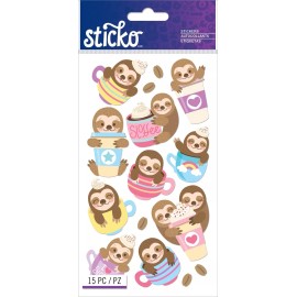 Sticko Sloffee Sloth Coffee Stickers Planner Papercraft Crafts Animal Fun