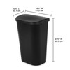 Sterilite 11.3 Gallon D Shape Flat Side Lift Top Lid