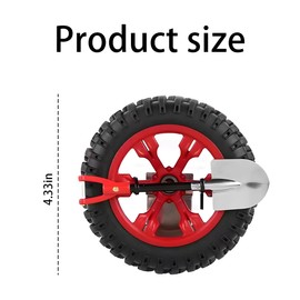 HZEL Car Emblem, 3D Mini Small Tire & Shovel Motorcycle Badge, Self-Adhesive Stylish Automotive Exterior Body Badge Emblem Decoration Accessories, Universal for SUV, Motorbike, Off-Road (Red)