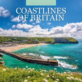 Red Robin 2025 Coastlines of Britain Monthly Wall Calendar | 12" x 24" Open | Premium Thick & Sturdy Paper | Hangable 12 Month Calendar | Plastic Free | 4 Month Transition Page for 2024