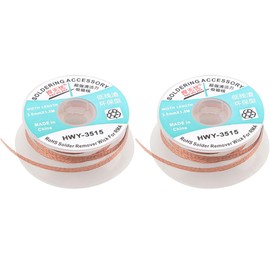2Pcs Solder Wick Braid 5ft Length Desoldering Wick Remover Tool Solder Sucker for Disassemble Electrical Components, 3.5mm Width