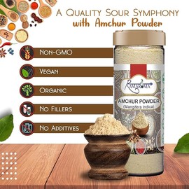 Ramaroma Amchur (Mango) Ground Powder Spice 8oz (226g) ~ All Natural, Indian Origin | No Color | Gluten Friendly | Vegan | NON-GMO | No Salt or fillers