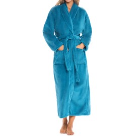 Alexander Del Rossa Womens Robes Long Plush, Robes for Women Bathrobe, Plus Size Robe Turquoise Large (A0117ODPLG)