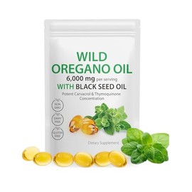 izumhoki 300 cápsulas blandas de Aceite de orégano orgánico y aceite de semilla negra capsulas de 6000 mg, suplemento de aceite de orégano antioxidant