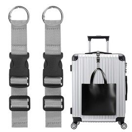 M METERXITY 2-Pack Add A Bag Luggage Strap, Adjustable Suitcase Belt for Connecting Handbag/Backpack/Jacket, Luggage Connector [Dark Gray]