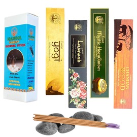 Naisha Incense Sticks Set of 4 (50 Gm Each) Calming & Relaxing Gift for Meditation & Yoga, Natural, Organic & Slow Burning Sticks, Chandan Wood, Mystic HeenAmber, Yogi, Lajawab (Devotion)