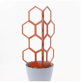 Super Trellis Hexagon Trellis for Climbing Plants Outdoor - Stackable 14" Tall Trellis for Indoor Potted Plants - Starter Pack 2.0 Modular System Houseplant Trellis - 50pcs Starter Set (Tuscany)