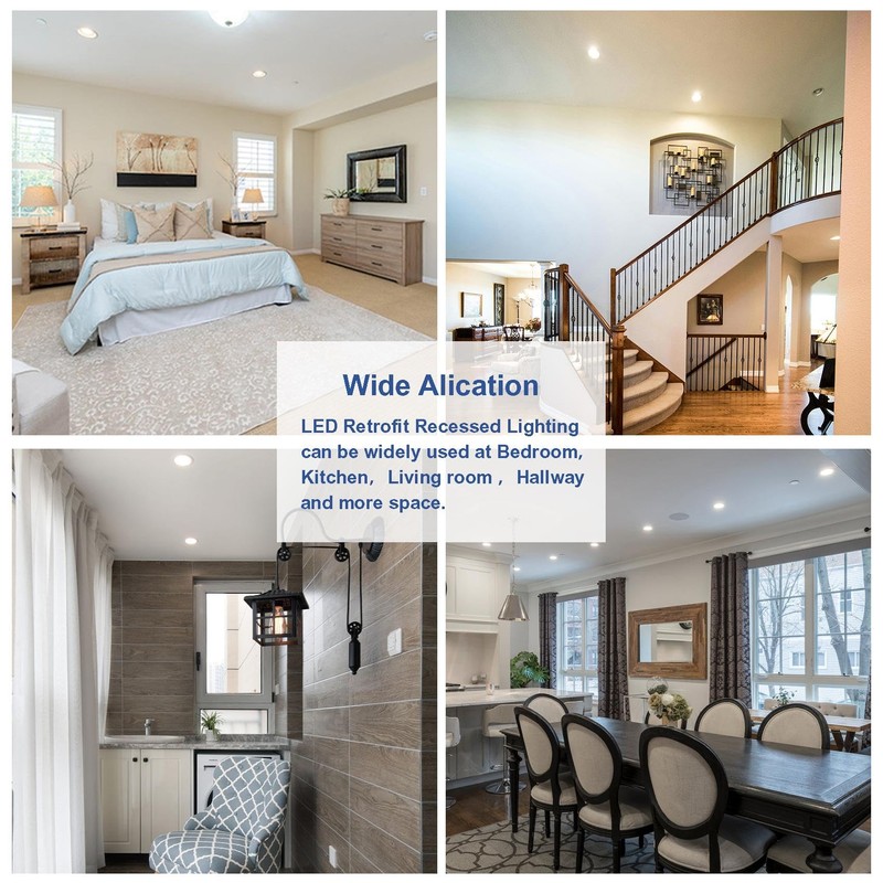 Jolux 5/6 Inch LED Can Lights Adjustable Recessed Retrofit Downlight,12W=60W,5000K