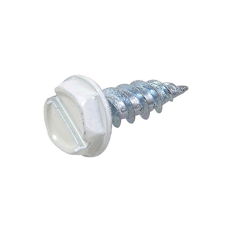 HILLMAN 35263 White Painted Hex Washer-Head Self-Piercing Screws (#7 x