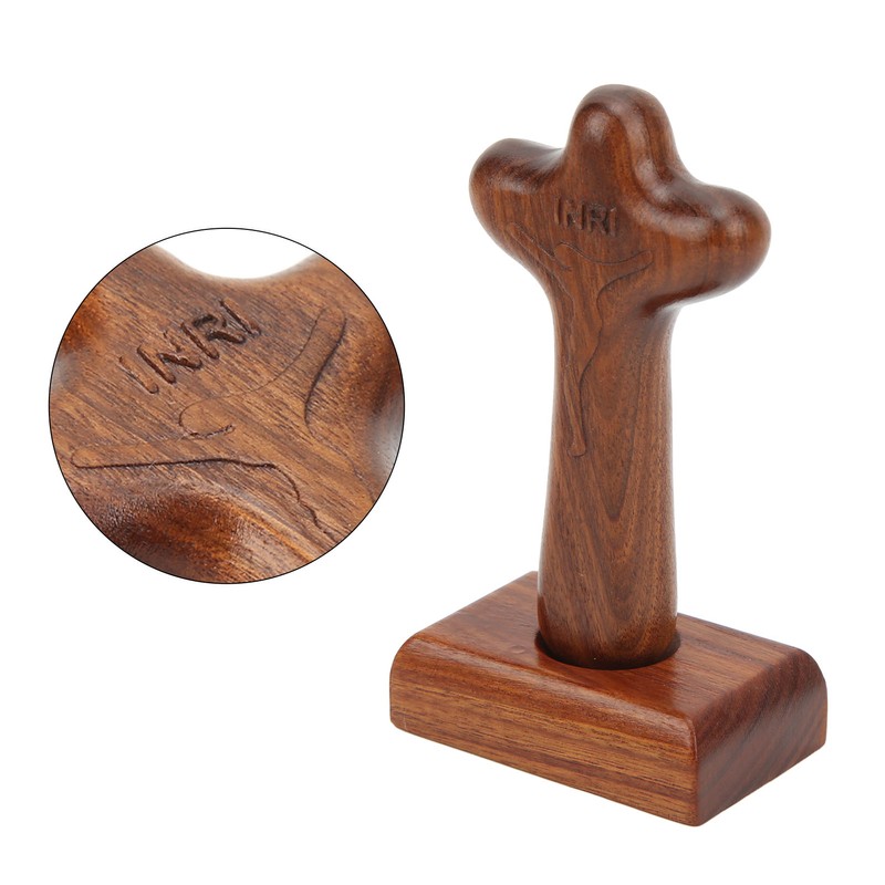 Wood Cross Tabletop Decor Hand Crafted Surface Polishing Sturdy Durable