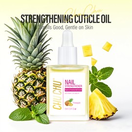 CHUCHU Nail Growth and Strengthener Oil for Cuticle - Repair Moisturizing Treatment - Natural Jojoba Vitamin B & E Nail Oil for Dry Cracked Nails (Pineapple)
