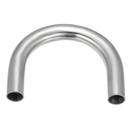 PATIKIL 180 Degree Sanitary Extended Pipe, 3/4inch OD U Mandrel Bend Elbow Exhaust Pipe Straight Connector 304 Stainless Steel Extended Pipe for Welding Modified Stair Handrail HVAC