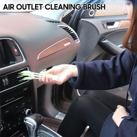 Genérico Cepillo de Limpieza de Salida de Aire Cepillo de Aire Acondicionado automotriz Herramienta de Limpieza de Doble Punta Barredora de Cepillo Suave para Limpiar la Salida de Aire Obturador Aire