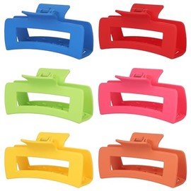 Sisiaipu-Pinzas para el cabello grandes de 4 pulgadas, 6 piezas, pinzas para el cabello grandes para cabello grueso, pinzas para el cabello cuadradas 