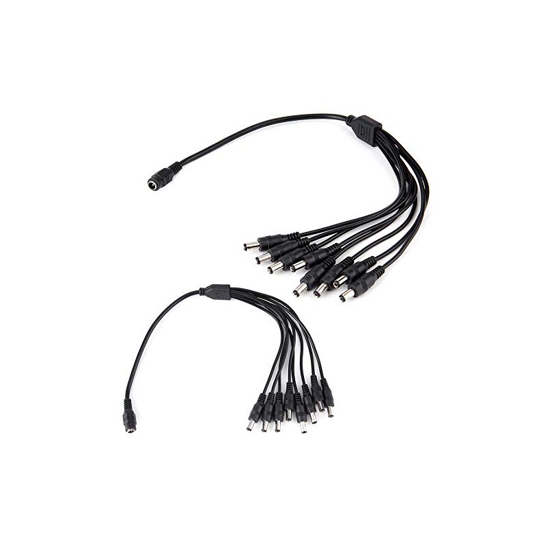exgoofit 2-Pack DC 1 Female to 8 Male Output Power