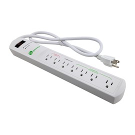 Tier 1 Advanced Power Strip, Current Sensing Power Strip, 1440 Joules, 7 Outlets, 3 Ft. Cord