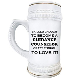 Art by Chelsydale Cute Gifts Idea for Skilled Guidance Counselor Beer Stein Mug 22oz Ceramic Novelty Drinkware - School Office Student Counseling Councilor Funny Gag - Enough to Become