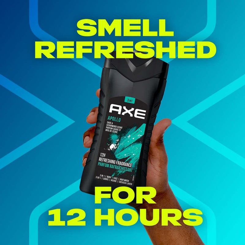 Axe Men's Apollo 3-in-1 Sage & Cedarwood Scent Face Hair