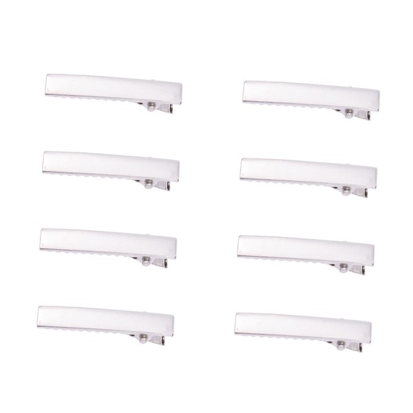 Healeved 50pcs Mini Silver Alligator Hair Clips with Teeth DIY