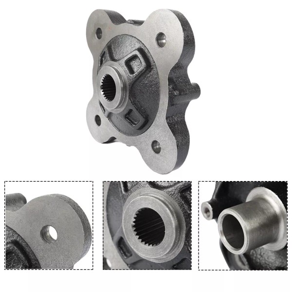 backye Rear Wheel Hub Machined Black for Polaris Ranger 570