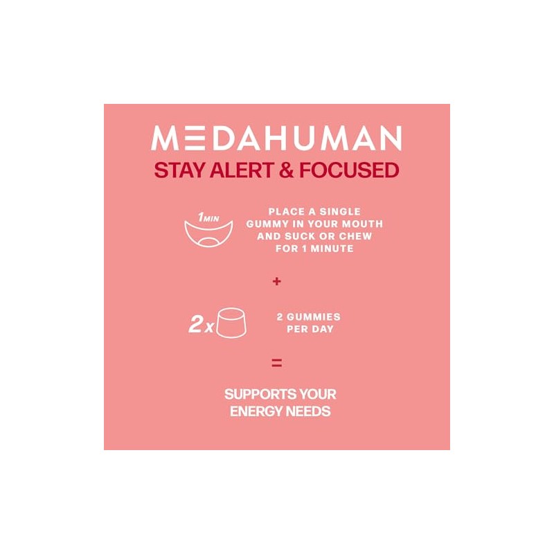MEDAHUMAN Energy Berry Adaptogen Gummies with 1000mg Cordyceps, 15 Servings