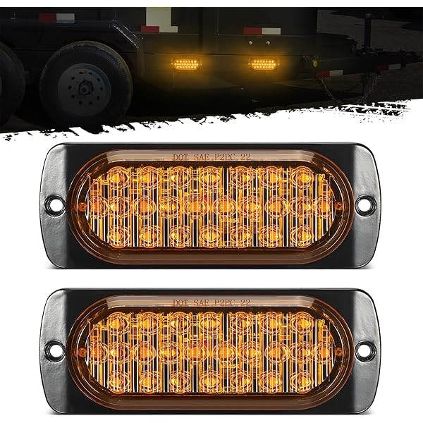 Partsam 2Pcs 4.4" Amber 24 LED Turn Signal Side Marker